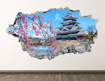 Japonska Tempelj vinilna - Staro Mestno 3D Razbil Wall Art Nalepke Otroci Soba Dekor Vinil Doma Plakat po Meri Darilo KD693