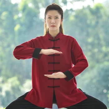 Jeseni In Pozimi Gastrodia Dolg Rokav Kung Fu Srajce Wing Chun Usposabljanja Letnik Šport Vrhovi Borilne Veščine Taichi Enotno Vrh