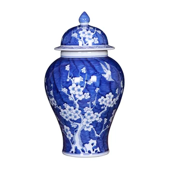 Jingdezhen Porcelana Modre In Bele Splošno Tank Jar Velike Keramične Vaze Dnevna Soba Cvetlični Aranžma Dekoracijo