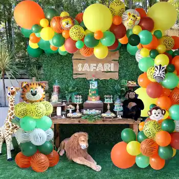 Jungle Safari Temo Stranki Balon Garland Kit Živali Baloni za Fantov Rojstni dan Dekoracijo Otroci Baby Tuš Odlikovanja