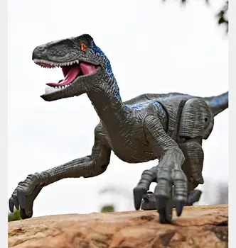 Jurassic Daljinski Upravljalnik 2.4 G Električni Dinozaver Raptor Velociraptor Nadzor Igrače Bučanje Hoja Lahka Živali Otroci Darila Božič