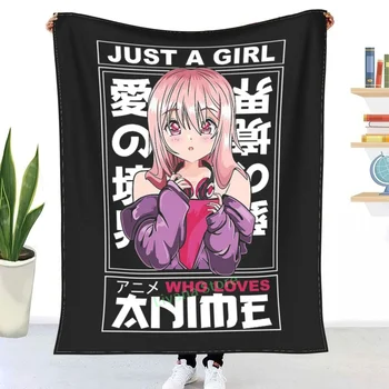 Kawaii Anime Merch Za Ženske - Le Dekle, Ki Ljubi Anime Vrgel Odejo natisnjeni kavč spalnica dekorativna odeja otroke, odrasle