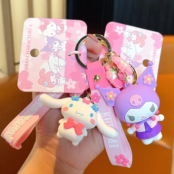 Kawaii Sanrio Kuromi Hello Kitty Moja Melodija Cinnamoroll Avto Ključnih Verige Vrečko Čar Darilo za Dekleta Ključnih Verige Igrače za Dekleta