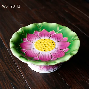 Keramika Lotus Sadje Jed Okraski Buda Dvorani Disk za Dekoracijo dnevne Sobe mizico Prigrizek Ploščo Doma Dekor Dobave