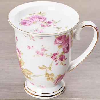 Keramične skodelice ljubitelje zajtrk pokal skodelico kave Kosti Kitajske Mleka Pokal Vrč, vrč s pokrovom voda cvet čaj pokal