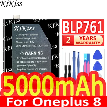 KiKiss Za Oneplus8 En Plus 8 Za Oneplus 1 + 8 Telefon na Baterije BLP761 BLP 761 5000mAh Visoke Zmogljivosti Mobilnega Telefona, Baterije