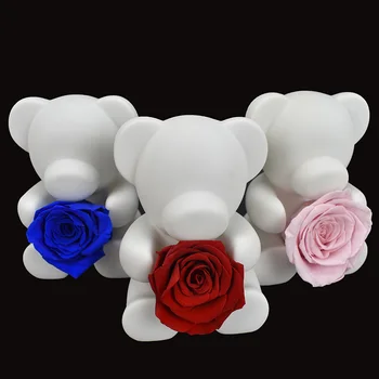 Konzervirane Svežih Cvetov Rose medvedek Decro Za Valentinovo Punco, za Rojstni dan