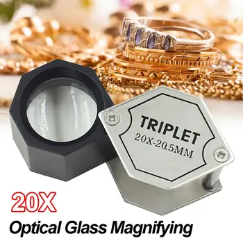 Kovinski Mini 20X Ročni Objektiv Optični Steklo Povečevalno Zlatar Oči Stekleni Nakit Loupe Lupo