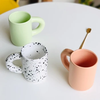 Kratek Debel Ročaj Keramike Skodelice kave vrč Mleko Čaj urad Skodelice Drinkware Najboljše Darilo za rojstni dan za prijatelje