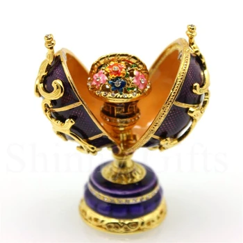 Kristalno Noč Faberge Jajce Nakit Polje Uhani Ruske Nakit Primeru Velikonočna Darila Zbirateljske Figurice Kreativna Darila