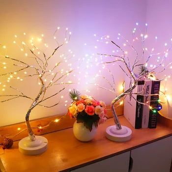 LED Pravljice Božično Drevo Nočna Lučka za Osvetlitev Dekor za Dom USB Postelji Študija Soba Desk Počitnice Dekoracijo Svetlobe Valentinovo Darila