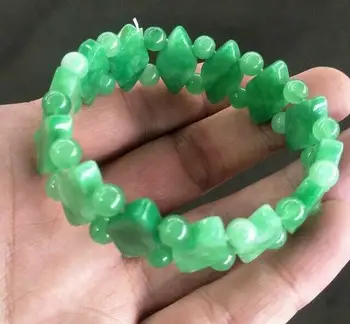 Lepe green Jade pletena elastična ročno izdelana Zapestnica