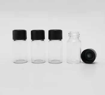Lepota 36pcs/lot 10 ml steklene viale s črno vijak top, 10cc mini cevasti steklena embalaža za tekoča uporaba