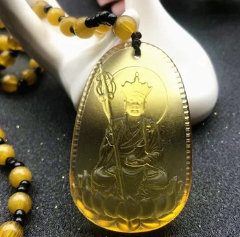 Liuli Kristalno Buda Obesek Amulet Guanyin Buda Čare Tibera Buddhism Vere Amulet Ogrlica Kristalno Kroglice Ogrlica 1pc