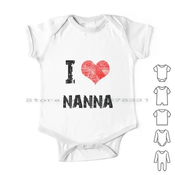 Ljubim Nanna Newborn Baby Oblačila, Igralne Obleke Bombaž Jumpsuits Srce Družine Ljubezen Grunge Tipa Besedilo, V Knjigotisku Otroci Baby Otrok