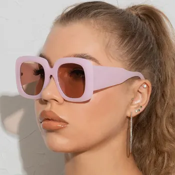 LongKeeper Prevelik Kvadratnih Sončna Očala Ženske Debel Okvir Velike Blagovne Znamke Oblikovalec Vintage Sončna Očala Roza Črni Oculos Feminino