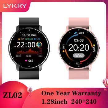 LYKRY ZL02 Pametno Gledati Moški Ženske Nepremočljiva Srčni utrip Fitnes Moške Športne Smartwatch Za Android IOS
