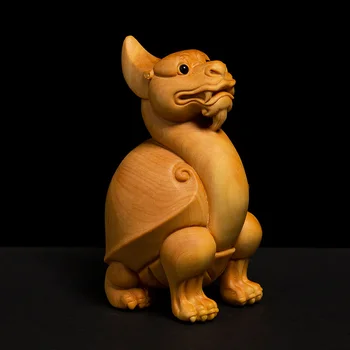 Mala Želva, Zmaj Živali Lesa Carvinga Zbirka Lucky Feng Shui Okraski Doma Dekoracijo