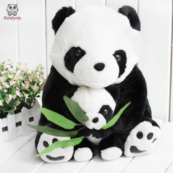 Mama Panda Držite Bambusa Lutka Otrok Polnjene Plišastih Igrač Rojstni Dan Darila