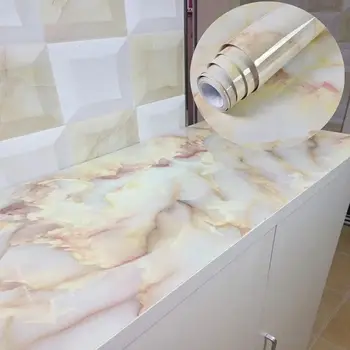 Marmor Kuhinja Ozadje PVC Self Lepilo Dekorativni Papir Film Nepremočljiva Stiker Za Kuhinjske Omare In Pohištvo Obnovo