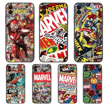 Marvel Comics Logotip Telefon Primerih Za iphone 13 Pro Max primeru 12 11 Pro Max 8 PLUS 7PLUS 6S XR X XS 6 mini se mobilni mobilni