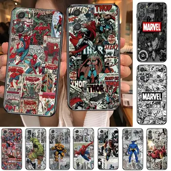 Marvel Comics Primeru Telefon Za xiaomi redmi 11 Lite pro Ultra 10 9 8 MIX 4 KRAT 10T Črni Pokrov Silikonski Nazaj Prett