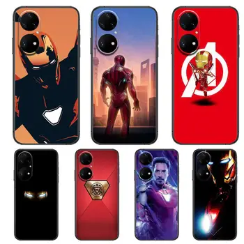 Marvel Iron Man Primeru Telefon Za Huawei p50 P40 p30 P20 10 9 8 Lite E Pro Plus Črn Etui Coque Slikarstvo Hoesjes strip fas