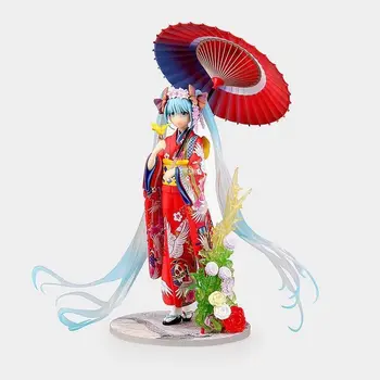 Miku Yukata Kimono Hatsune PVC Model Lutka Colletible Igrače Kwaii Darilo