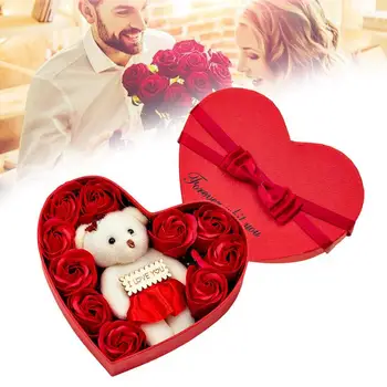 Milo Vrtnice Cvet šatulji z Srčkan medvedek, Dišeči Kopeli Telo Venčni Rojstni Dan Valentines Darilo za Punco