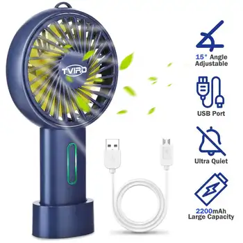 Mini Prenosni Ročno Ventilator USB Polnilne Ventilator za Hlajenje Ročni Ventilator Zračnega Hladilnika 3 Hitrosti 15° Angel Nastavljiv Ventilador Za na Prostem