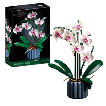 Moc Šopek Orhideja blok cvet Succulents Spraviti Gradnike, ki so PRIMERNI za 10311 Romantičen Komplet montažna Gradnja Igrače dekle darilo