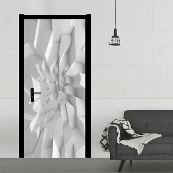 Moderne 3D Stereo Geometrijske Ozadje Abstraktna Umetnost Vrata Nalepke, Dnevna Soba, Spalnica Ustvarjalne Diy Doma Plakat Nepremočljiva Pvc Nalepke