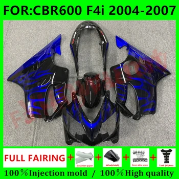 Motorno kolo Fairings kit primerni za CBR600 F4i CBR 600 CBR600F4i 2001 2002 2003 2004 2005 2006 2007 polno Oklep kompleti komplet modri plamen