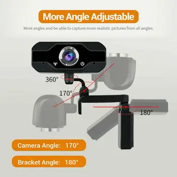 Namizje Webcam Edinstveno 360-Stopinjsko Vrtenje Kompaktna Velikost Prenosnik Živo Široki Webcam za Gospodinjstvo