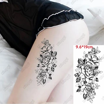 Nepremočljiva Začasni Tattoo Nalepke Metulj Peony Rože Ženski Ličila Skica Seksi Flash Tetovaže Zapestje Noge Ponaredek Tatto Lady