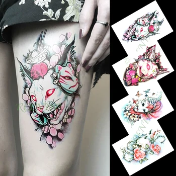 Nepremočljiva Začasni Tattoo Nalepke čarobno mačka lobanje barve tatto flash tattoo ponaredek tetovaže za dekle moški ženske