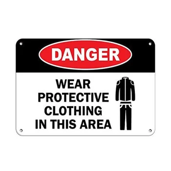 Nevarnost Nositi Zaščitna Oblačila na Tem Področju Tin Prijavite umetnosti dekoracijo sten,letnik aluminija retro kovinski znak,