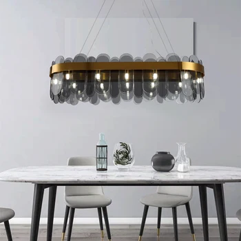 Nordijska postmoderni moda minimalističen restavracija kreativnih kristalni lestenec dnevna soba spalnica kuhinja svetilka, okrogle steklene svetilke
