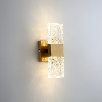 Nordijska Pregleden Crystal Zlata Stenska Svetilka Luksuzni Rov Stenske Luči Za dnevno Sobo, Spalnice, Stopnice Oltarja Ustvarjalne LED Lučka