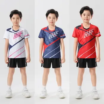 Nov Badminton Majica Za Otroke Golf T-Majice Na Mivki Meri Ekipa Fantje Dekleta Usposabljanje Polo Pingpong T-Shirt 2022