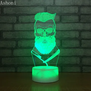 Nov portret 3D namizne Svetilke LED Dotik 7 Barva Spreminja Noč Svetlobe Doma Dekor Otroci Darila Božič