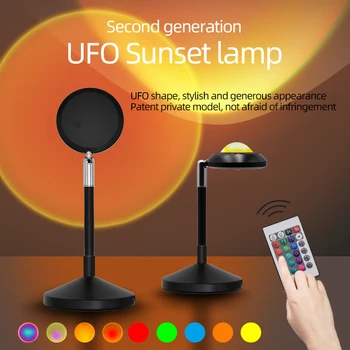 Nov RGB Spremenljivo Svetlobo Sončnega Projekcija Svetilka, LED Svetloba Daljinski upravljalnik Barva Spreminja, USB Vzdušje luči spalnica dekoracijo