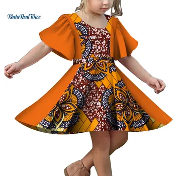 Nova Dekleta Mozaik Čipke Tiskanja Obleko Bazin Riche Otroci, Otroci Obleko, po Meri Obleke Plus Velikost Afriške Design Oblačila WYT349