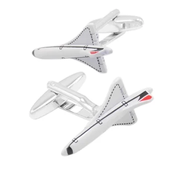 Nova Moda Zrakoplova obliki zapestne gumbe za Moške Dodatki za Visoke kakovosti Novost zapestne gumbe, Emajl Nakit Design