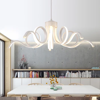  Nova zasnova Sodobno stropne luči za dnevno sobo, jedilnico D65CM akril aluminijasto ohišje Razsvetljavo LED stropna Svetilka napeljave