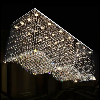 Novi Kristalni Stropne Luči Pravokotne Luksuzne Vile Dnevna Soba Dvorani Luči, LED Luči, Prilagodljiv Dimenzij Inženiring Ligh