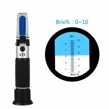 Novi Ročni Merilnik Sladkorja ATC 1-10% Brix ABS Materiala, Plastične Sladkorja Refraktometer Vsebnostjo Sladkorja Testiranje Opreme
