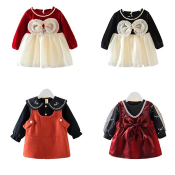 Novo Leto 2022 Pomlad Jesen Dekleta Obleko z Dolgimi Rokavi otroška Oblačila Dekle, Otroci, Otroci, Oblačila Dekle Brezplačno dostavo 24color
