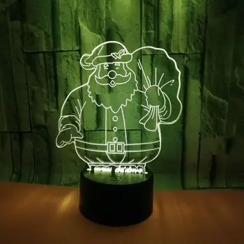 Novo Leto Novost 3D LED Lučka za Santa Claus Nosijo Darilo Snežaka, se Drevo Darilo Noč Svetlobe RGBW Božični Dekor Otroci Igrače