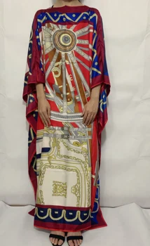 Obleke dolžina 130 cm x 130 cm evropske oblačila Svile tam kaftan Maxi obleke Svoboden Natisnjeni Bohemian sundress dolge obleke za lady